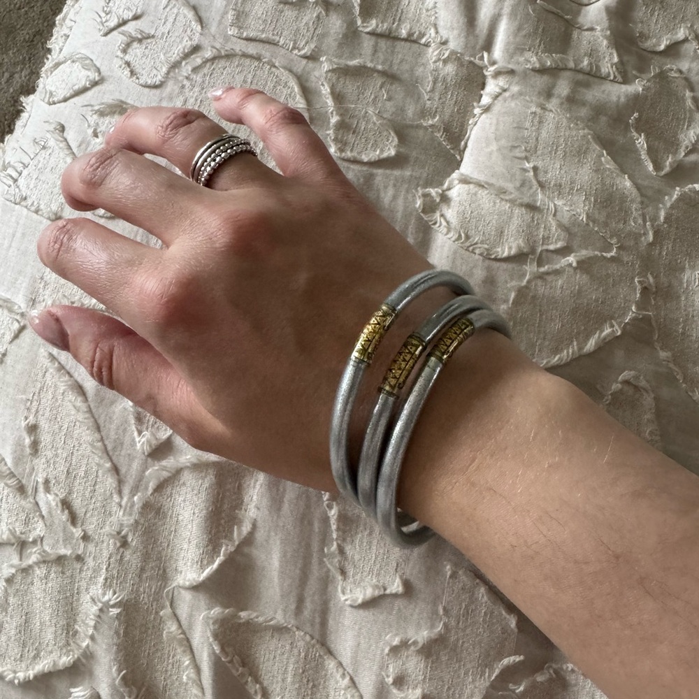 BuDhaGirl Silver Bangles- set of 3 in medium